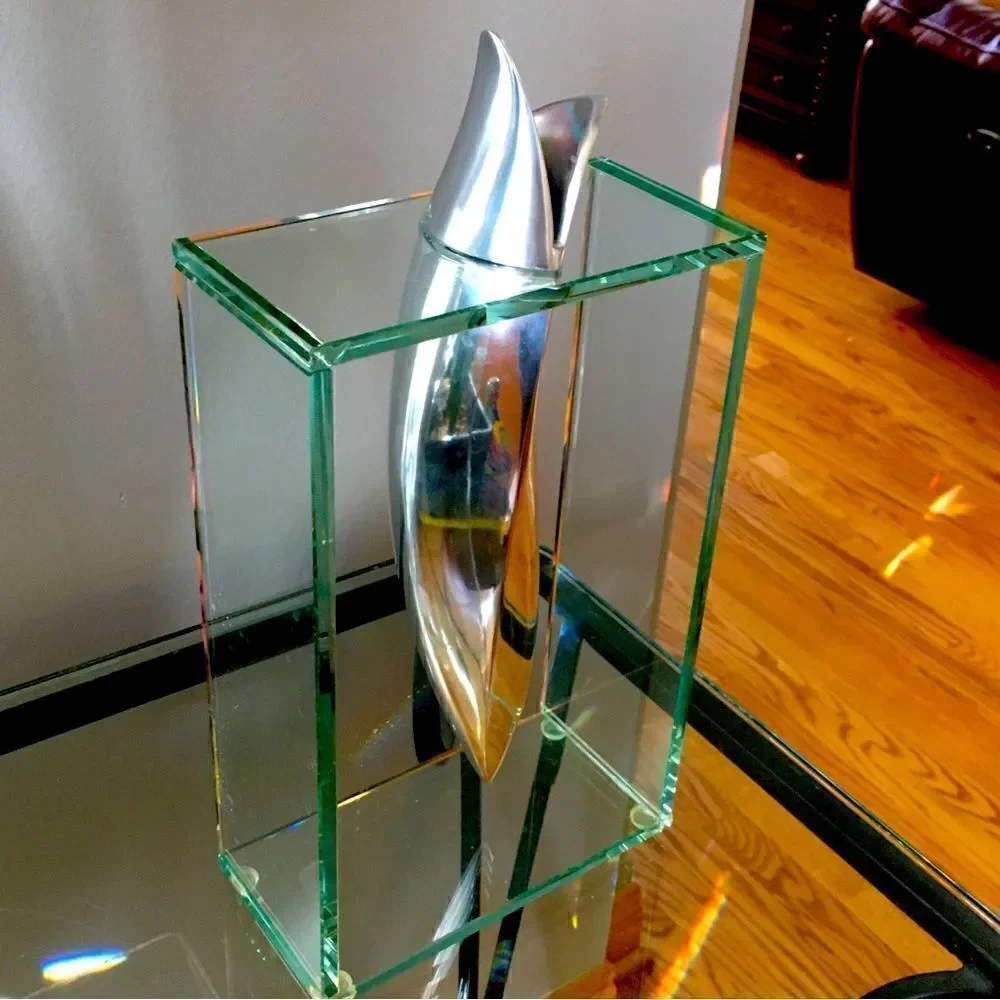 Silver and Glass Bud Vase unique design